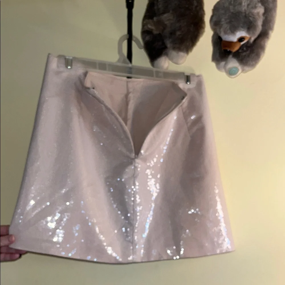 a new day Full Lined Shimmering Sequin Mini Skirt - Cream - Picture 4 of 5